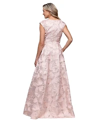Alex Evenings Petite Square Neck Short-Sleeve Ball Gown