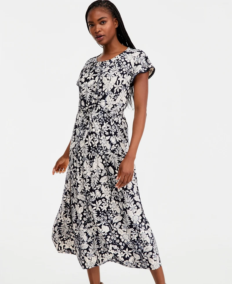 Nautica Women's Tiered Floral Midi Dress