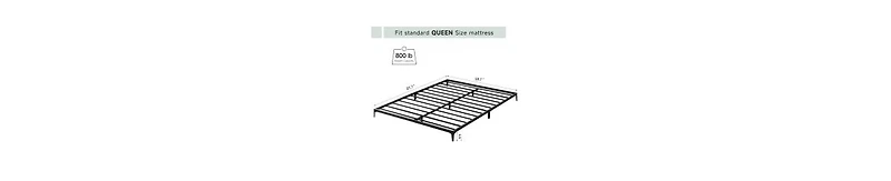 homfan Bed Frame, Metal Platform Bed Frame, Heavy Duty Noise Free Bed Frame with Metal Slat Support and Strong Bearing Capacity