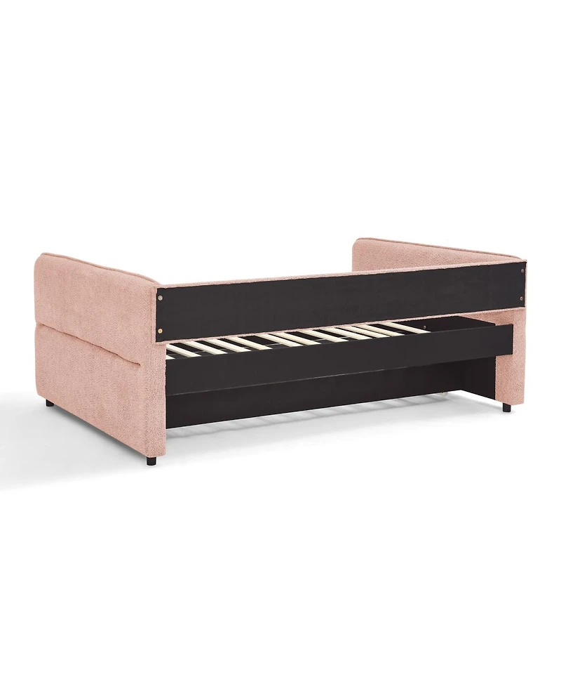 Streamdale Furniture Boucle Full Daybed With Twin Trundle Sofa Bed