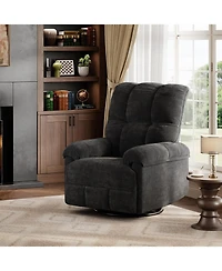 gaomon Recliner Chair, 360 Swivel Rocker Glider Nursery Chair with Padded Armrest and Deep Seat, Chenille Upholstered Reclining Sofa Chair.