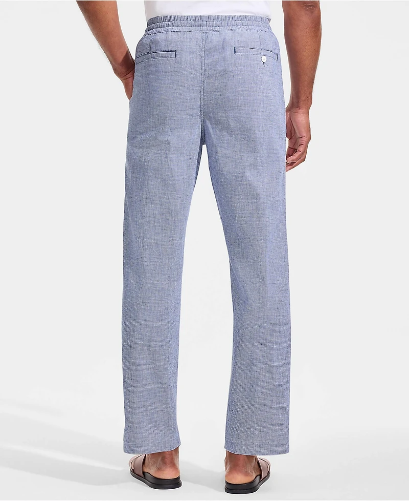Lands' End Men's Linen Blend Pull On Deck Pant