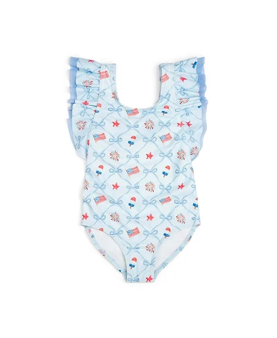 Sweet Wink Little Girls Patriotic Trellis Bathing Suit