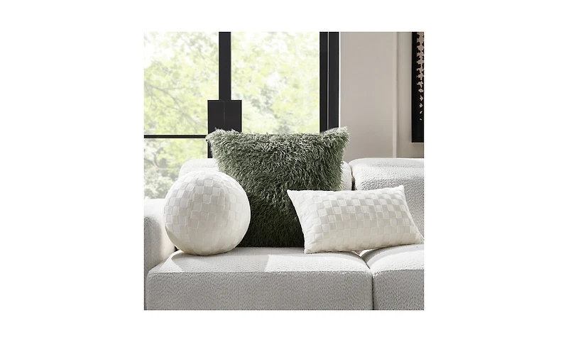 Z Gallerie Checker Velvet Lumbar Pillow