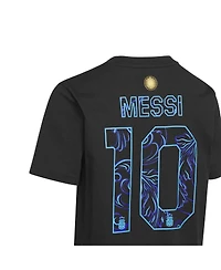 Adidas Big Boys and Girls Lionel Messi Black Argentina National Team 2026 Away Jersey Hook Name Number T-Shirt