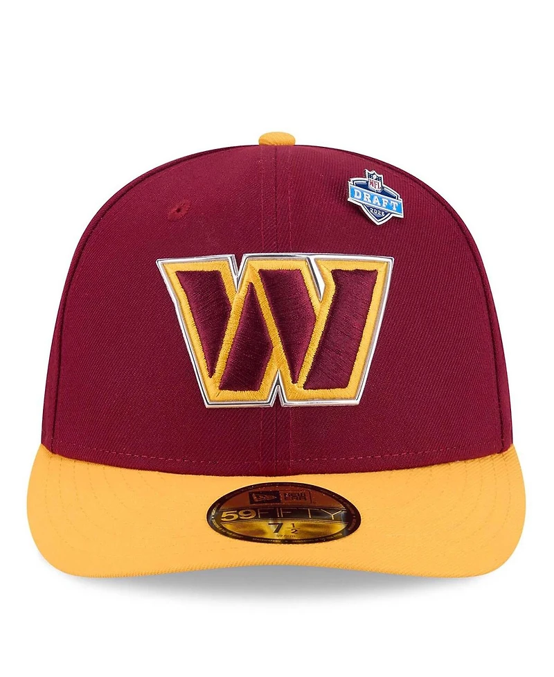 New Era Men's Burgundy/Gold Washington Commanders 2026 Nfl Draft Pre-Curved 59FIFTY Fitted Hat