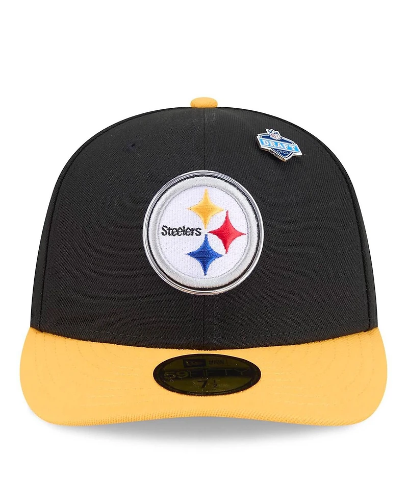 New Era Men's Black/Gold Pittsburgh Steelers 2026 Nfl Draft Pre-Curved 59FIFTY Fitted Hat