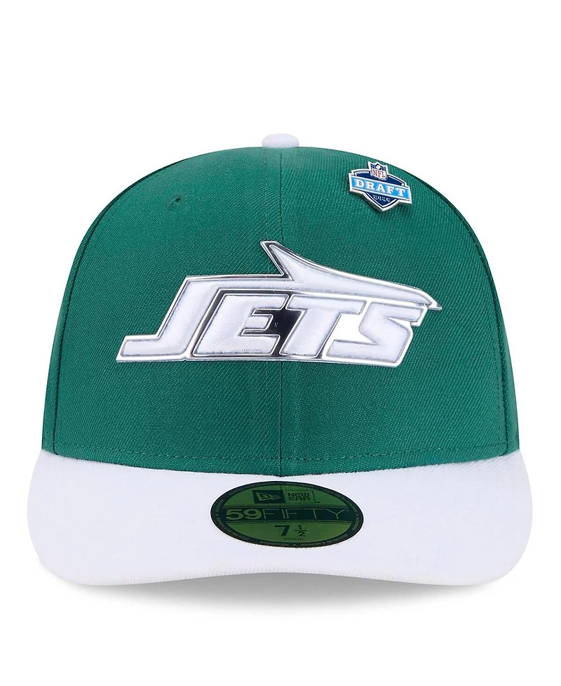 New Era Men's Green/White York Jets 2026 Nfl Draft Pre-Curved 59FIFTY Fitted Hat