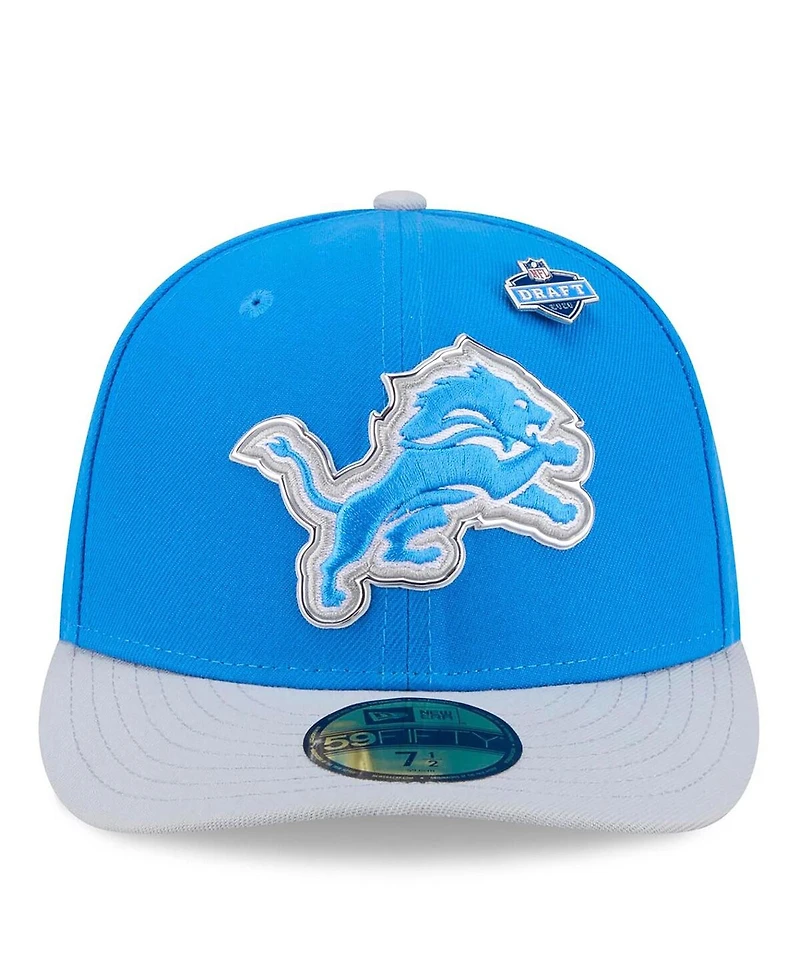 New Era Men's Blue/Silver Detroit Lions 2026 Nfl Draft Pre-Curved 59FIFTY Fitted Hat