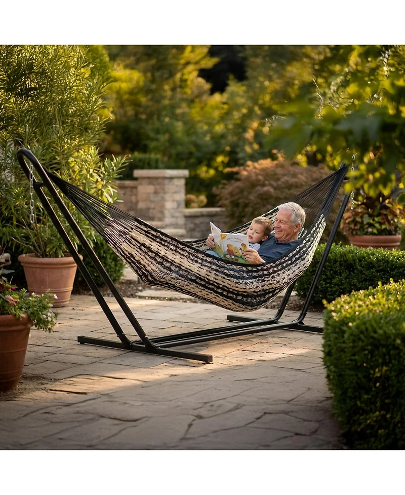 Heavy-Duty Handwoven Xxl Mayan Family Hammock with Thick Cord