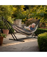 Heavy-Duty Handwoven Xxl Mayan Family Hammock with Thick Cord