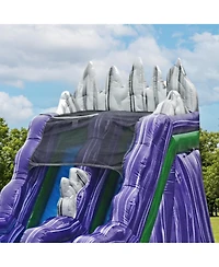 JumpOrange 15 Dark Night Commercial Grade Water Slide with Splash Pool for Kids and Adults (with Blower), Outdoor Indoor, Wet Dry Use, Tall Inflatable