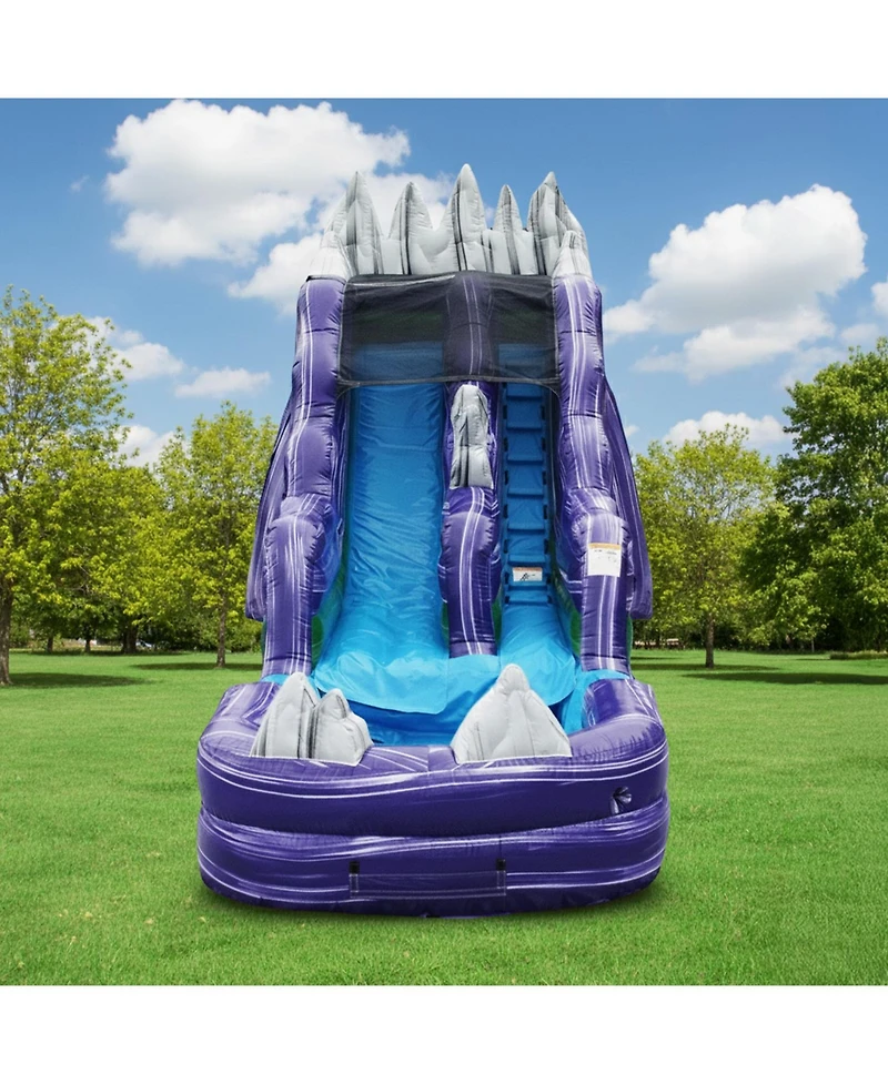 JumpOrange 15 Dark Night Commercial Grade Water Slide with Splash Pool for Kids and Adults (with Blower), Outdoor Indoor, Wet Dry Use, Tall Inflatable