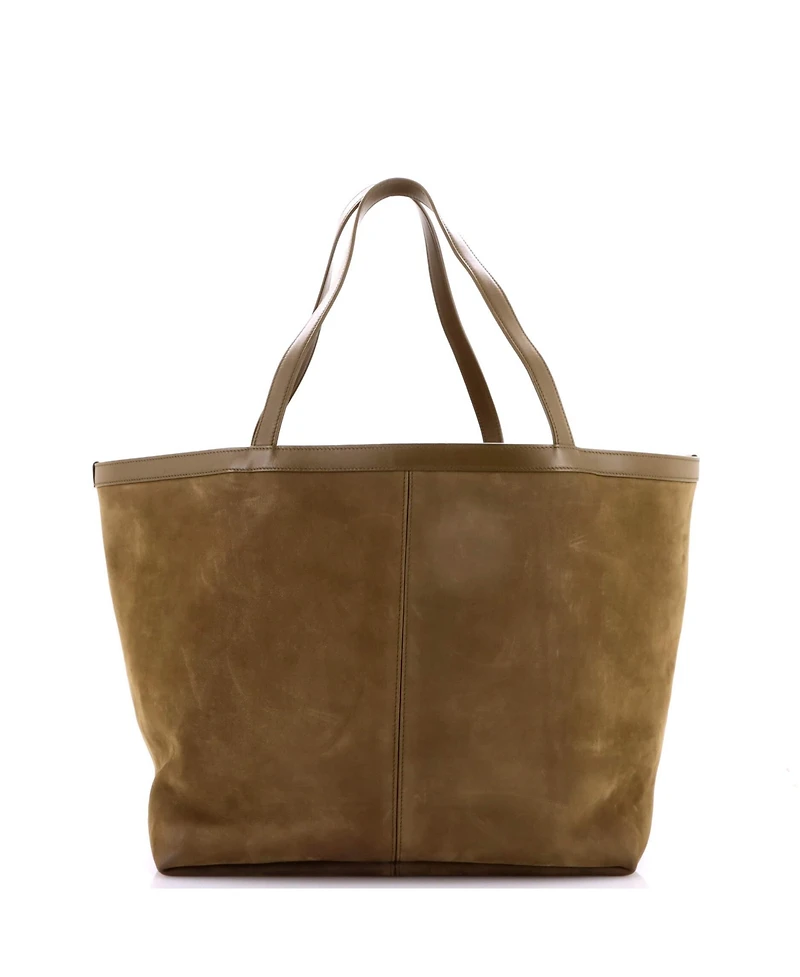 Pre-Owned Bottega Veneta Medium Flip Flap Tote Nubuck with Intrecciato Leather