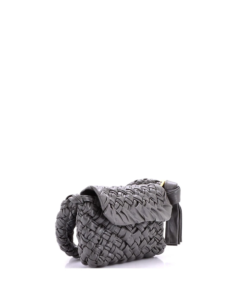 Pre-Owned Bottega Veneta Kalimero Citta Shoulder Bag Intrecciato Plisse Leather