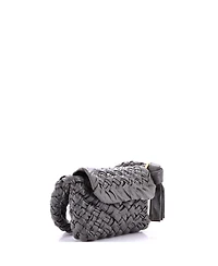 Pre-Owned Bottega Veneta Kalimero Citta Shoulder Bag Intrecciato Plisse Leather