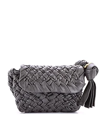 Pre-Owned Bottega Veneta Kalimero Citta Shoulder Bag Intrecciato Plisse Leather
