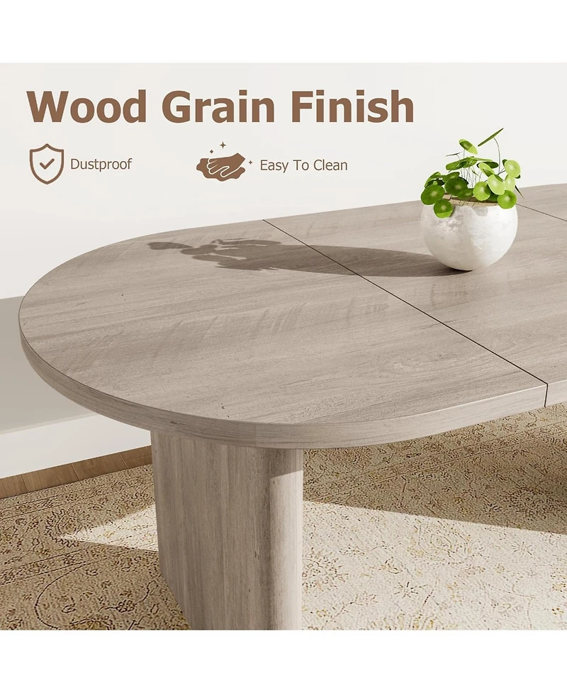 gaomon Oval Dining Table for 6-8 People, Long Large Kitchen Table with Thick Sturdy Wooden Base