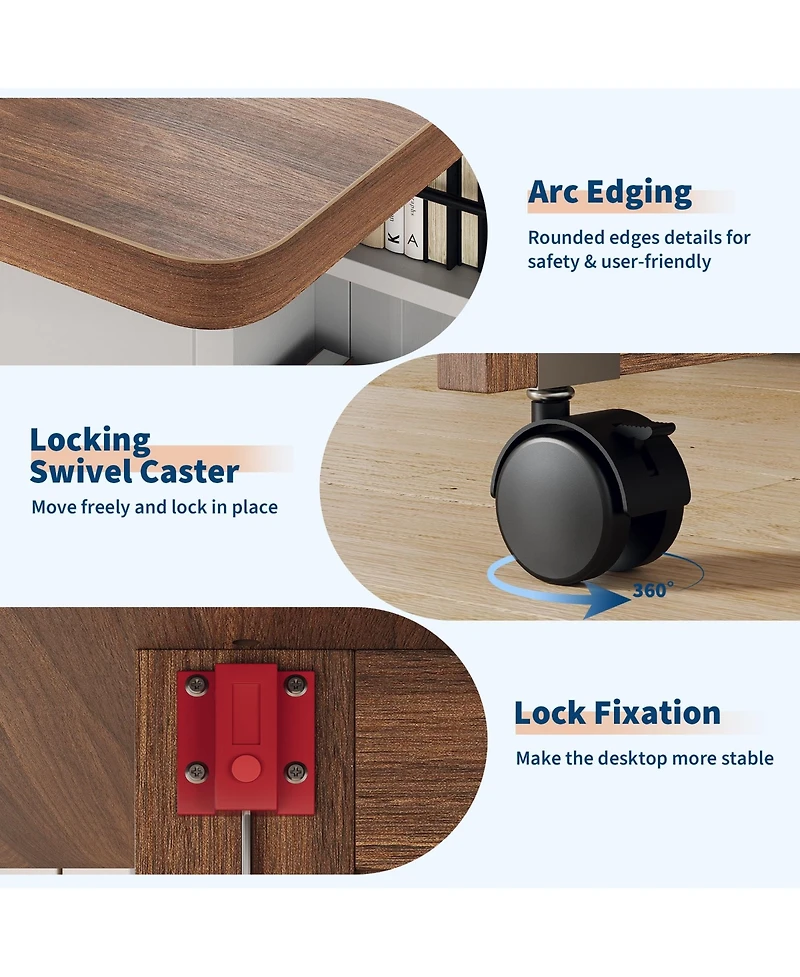 gaomon Space-Saving Folding Dining Table with Drawer and Wheels