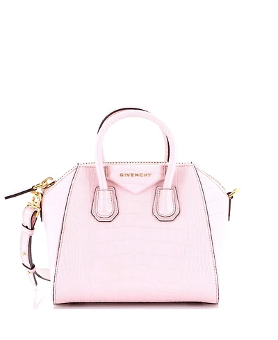 Pre-Owned Givenchy Mini Antigona Bag Embossed Leather