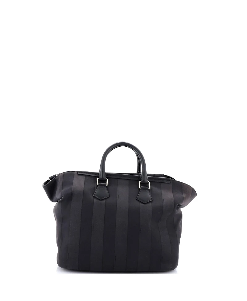 Pre-Owned Fendi Medium Frame Convertible Satchel Pequin Canvas