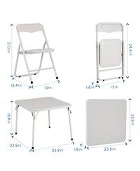 gaomon 5-Piece Folding Card Table and Chair Set- Upholstered- Durable Metal Frame- for Eating Reading Playing