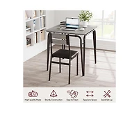 gaomon 3-Piece 2-Person Vintage Square Dining Table Set