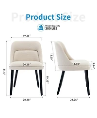 gaomon Dining Chair Set of 2 Modern Upholstered Linen Dining Chairs for Kitchen Dining Room