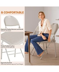 gaomon Dining Chair Aptliton Set of 4 Black High Back Folding Chairs Pu Leather Foldable Chairs for Kitchen Dining Room