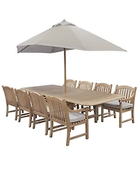 Bristol 9-Pc. Teak Wood Rectangle Extension Dining Set (Dining Table and Chairs, Created for Macy's