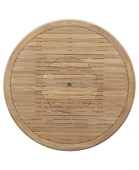 Bristol 5-Pc. Teak Wood Round Dining Set (Dining Table with Lazy Susan, Agate Lite Stacking Chairs), Created for Macy's