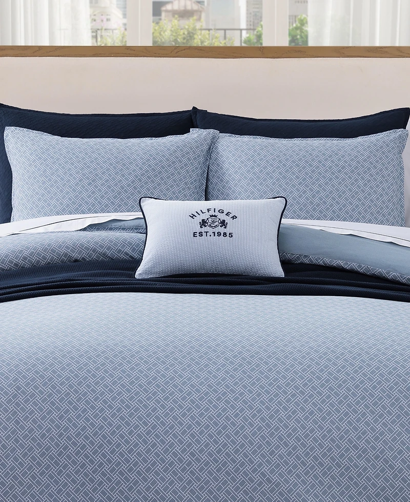 Tommy Hilfiger Trellis Flag Texture 3-Pc. Comforter Set, Full/Queen