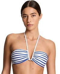 Lauren Ralph Women's Shirred Stripe Swim Top