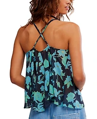 Free People Margaux Printed V-Neck Polyester Tank Top