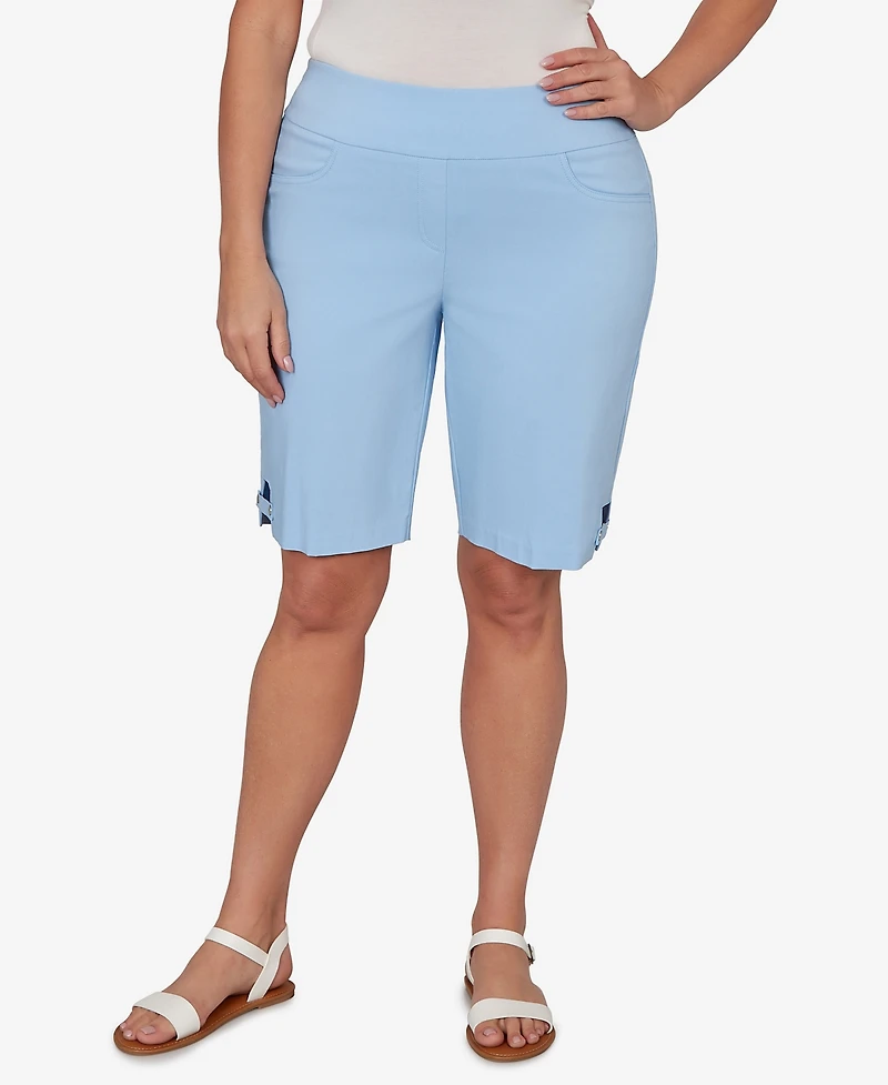 Hearts Of Palm Plus Solid Tech Stretch Bermuda Shorts