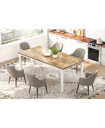 gaomon Modern Industrial 6-8 Person Rectangular Dining Table