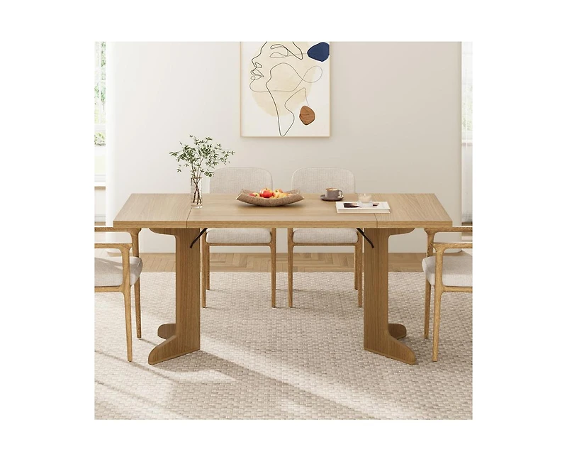 gaomon 6-8 Person Farmhouse Rectangular Dining Table with V-Legs