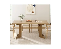 gaomon 6-8 Person Farmhouse Rectangular Dining Table with V-Legs