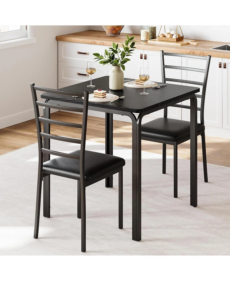 gaomon Dining Table for 2, Small Table and Chairs Set of 2, Dinette Set for 2, 3 Piece Kitchen and Dining Room Sets for Small Space