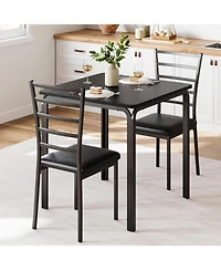 gaomon Dining Table for 2, Small Table and Chairs Set of 2, Dinette Set for 2, 3 Piece Kitchen and Dining Room Sets for Small Space