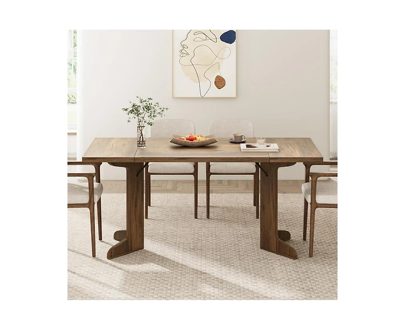 gaomon 6-8 Person Farmhouse Rectangular Dining Table with V-Legs