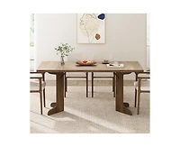 gaomon 6-8 Person Farmhouse Rectangular Dining Table with V-Legs