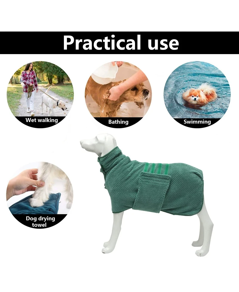 Aronkl Microfiber Super Absorbent Dog Drying Coat