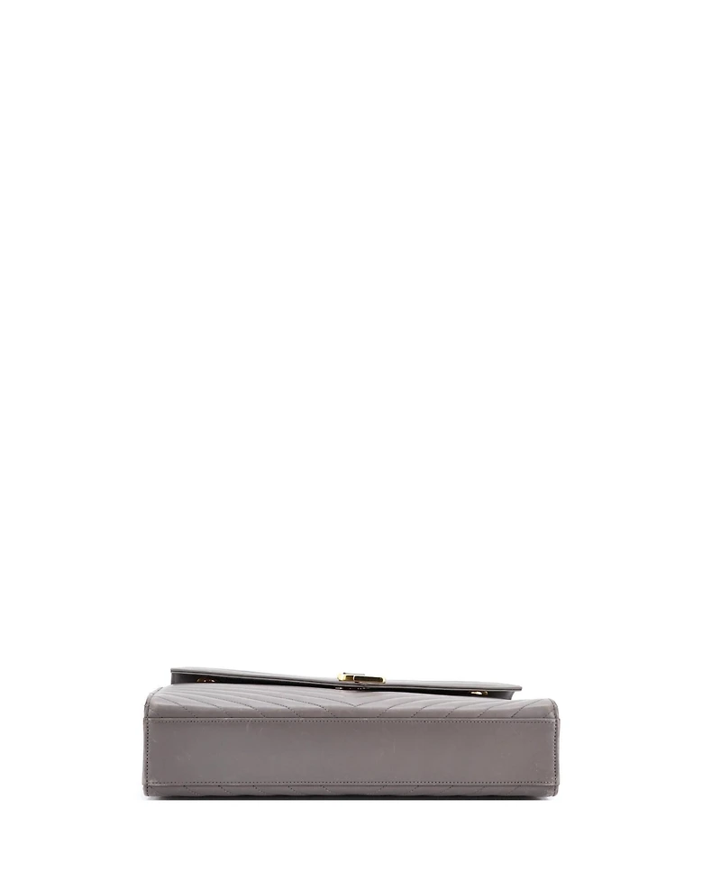 Pre-Owned Saint Laurent Large Classic Monogram Envelope Satchel Matelasse Chevron Leather