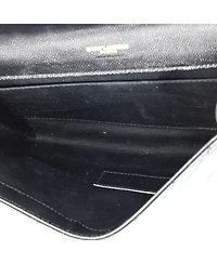 Pre-Owned Saint Laurent Classic Monogram Envelope Wristlet Clutch Matelasse Chevron Leather