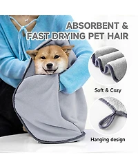 Aronkl 2 Piece Pet Bathing Kit with Washing Gloves and Quick Drying Towel