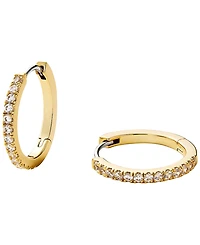 Ana Luisa Gold-Plated Pave Medium Huggie Hoop Earrings