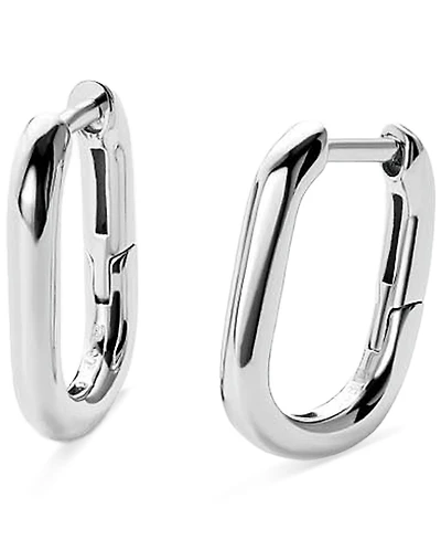 Ana Luisa Rox Mini Sterling Silver Elongated Mini Hoop Earrings