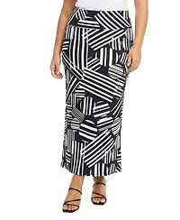 24seven Comfort Apparel Plus Foldover Waist Maxi Skirt