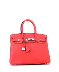 Pre-Owned HERMES Birkin 30 Handbag Red Togo with Palladium Hardware